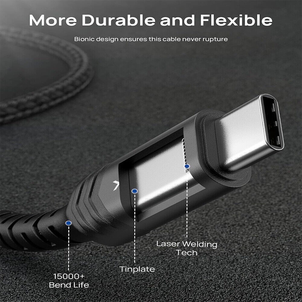USB3.2 Gen2 USB C 20Gbps Cable Type C 5K 100W Fast Charging For Galaxy iPhone15