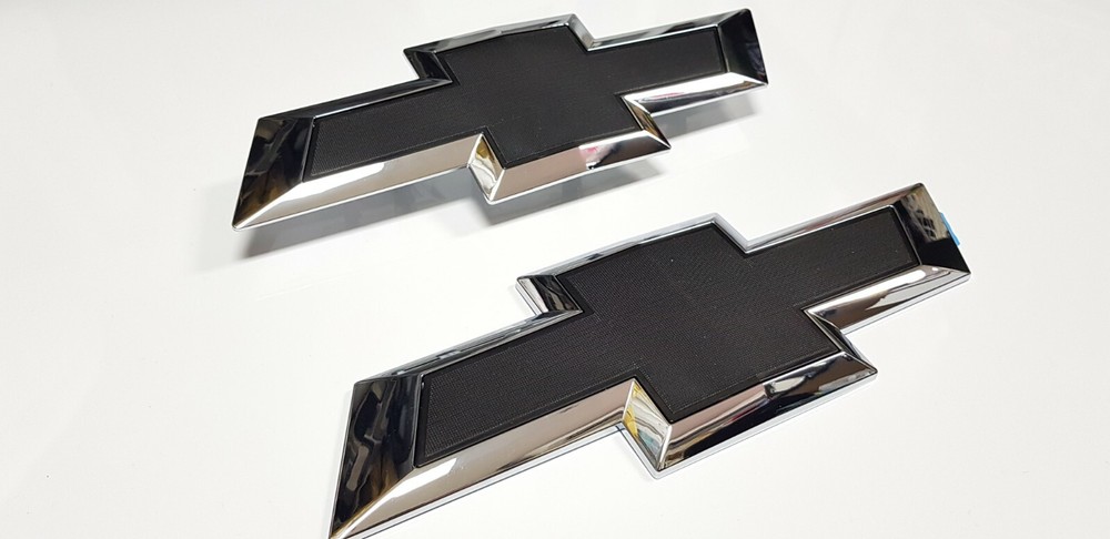 Chrome Black Front Rear Bowtie Emblems 2014-2015 Silverado Sierra 1500 2500HD 35