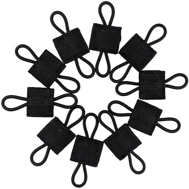 10Pcs Elastic PTT Retainer Tactical MOLLE Storage Strap Antennas Cable Organizer