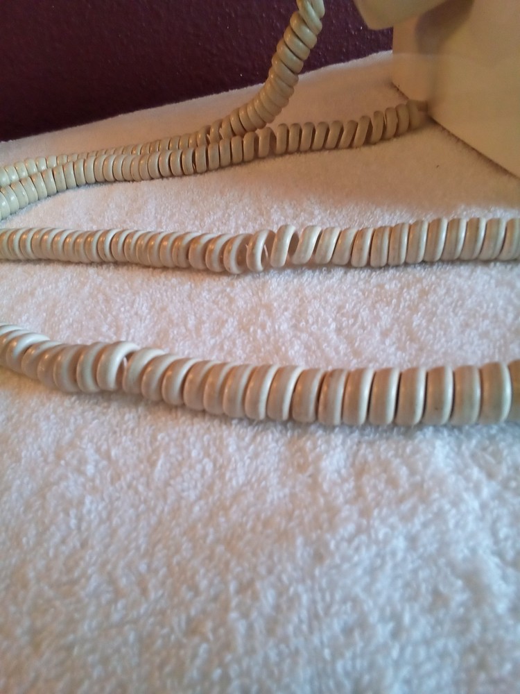 Automatic Electric White Rotary Dial Desk Telephone-Extra Long Cord (Untested)