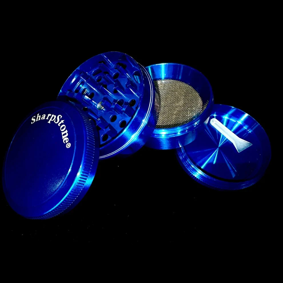 Blue SharpStone 4 Piece LARGE 2.5” Herb / Spice Grinder