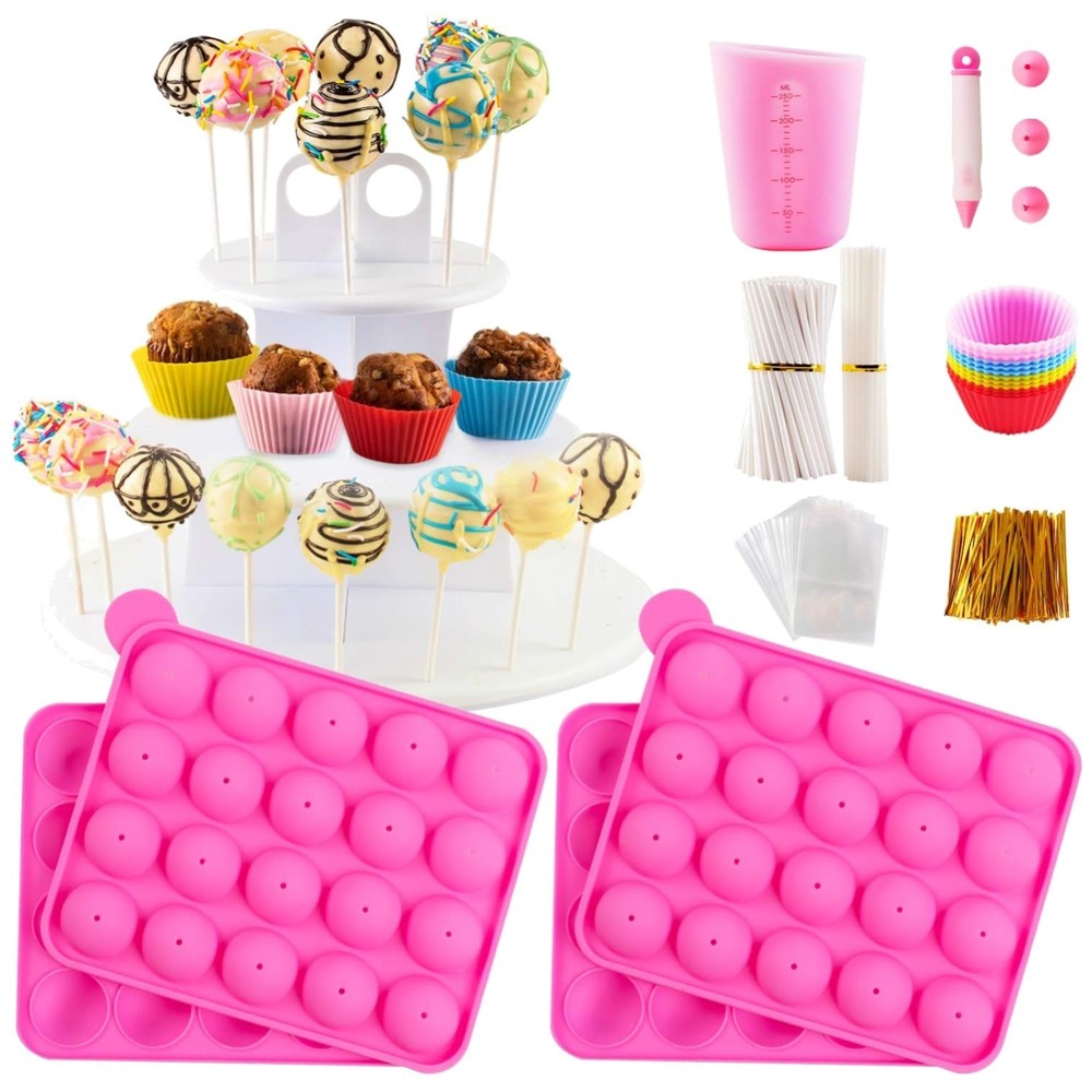 Cake Pop Decorating Kit with Tier Stand & Piping Tips