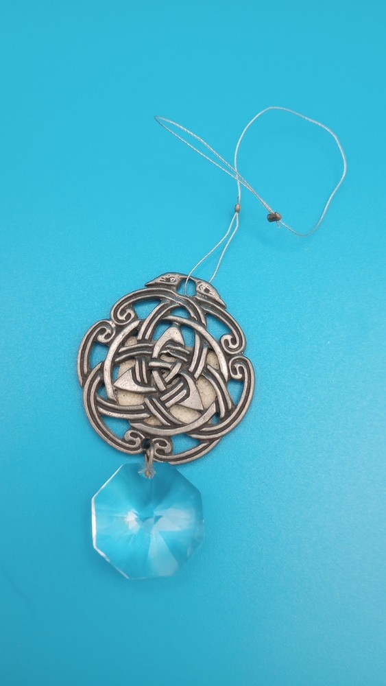 Celtic Trinity Knot Crystal Sun Catcher Pewter