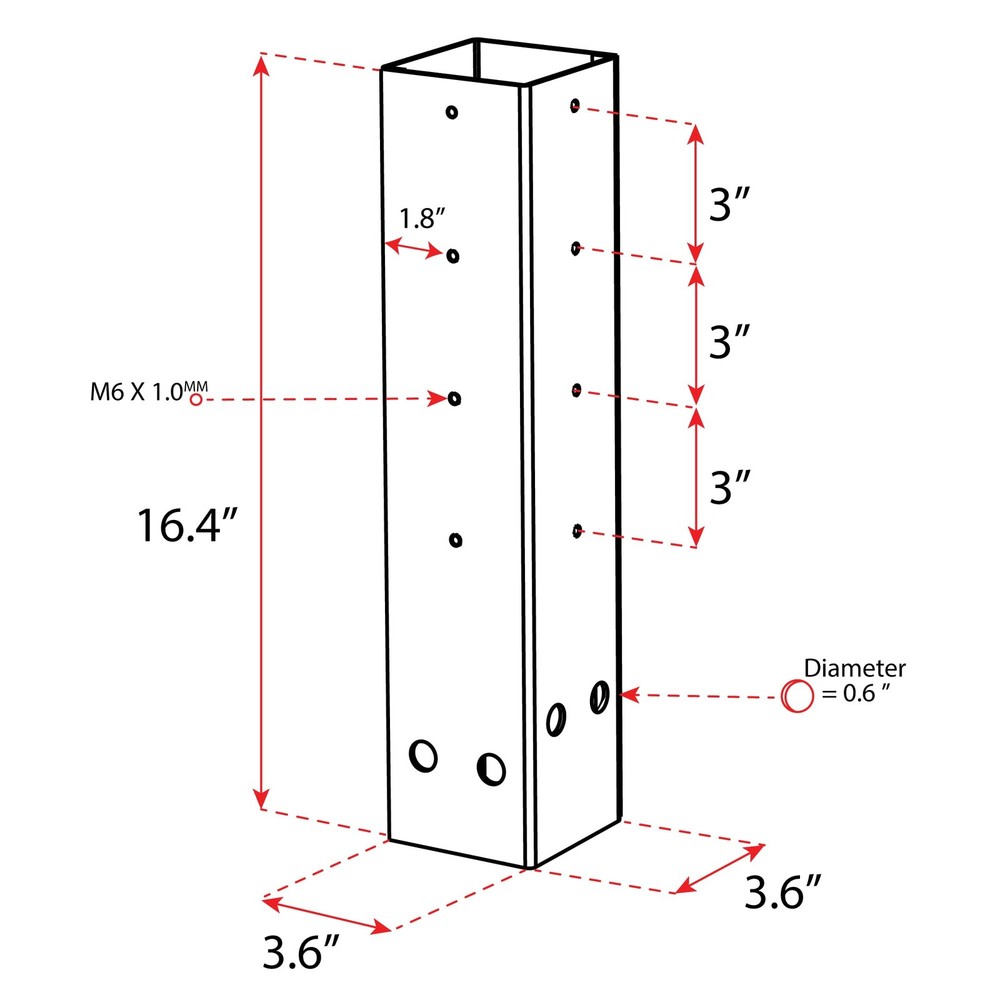Mail Boss Post Depth Extender Black for Steel Mailbox Posts