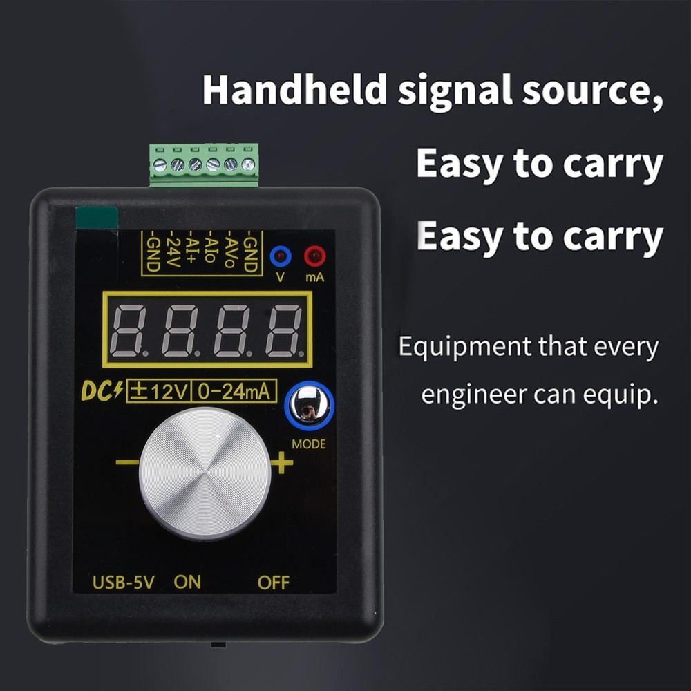 Signal Generator 0-10V 0-24mA Analog Voltage Current Simulator w/ Battery