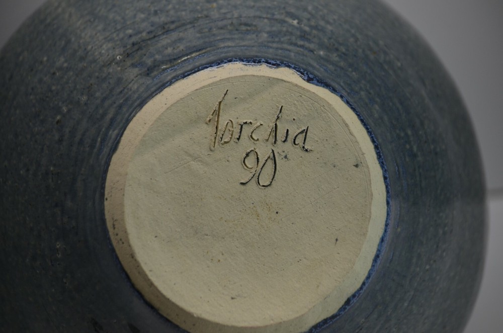 Handcrafted Pottery Vase signed by Torchia