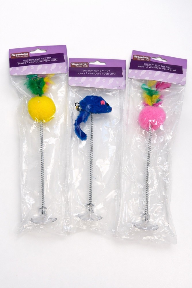 Interactive Cat Toy with Suction Cup 3 Pack | Keeps Cats Busy |Spring Toy
