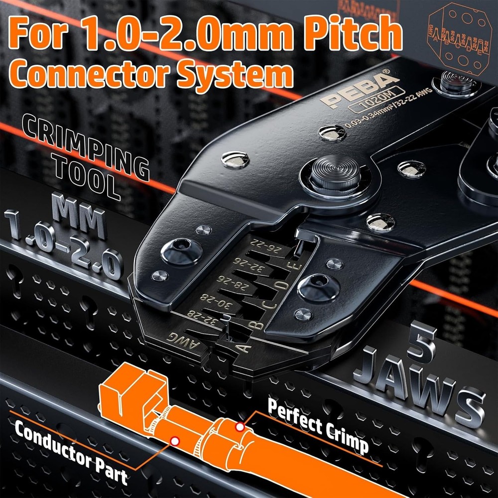 Compact JST Connector Crimping Kit - 30 Types, High Precision with Wire Stripper