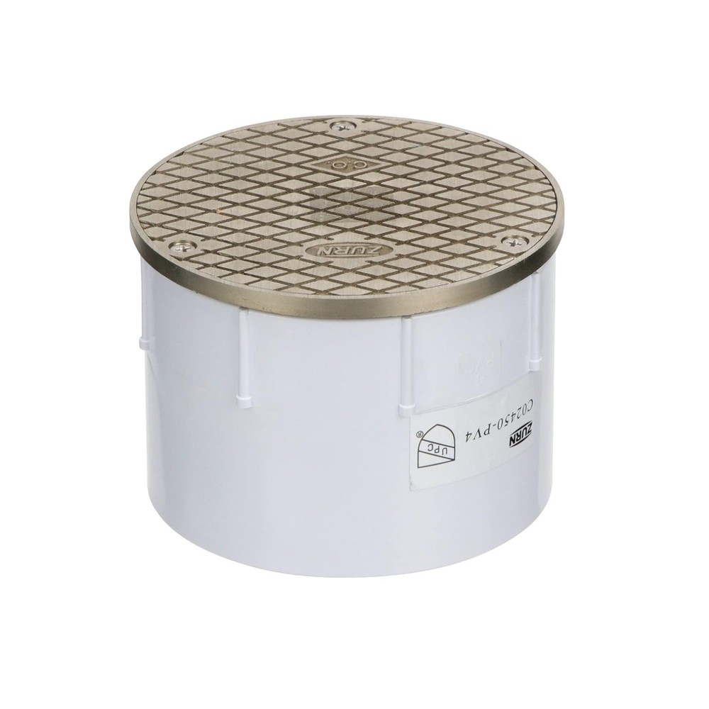 Adjustable Floor Cleanout 4" PVC - Brass