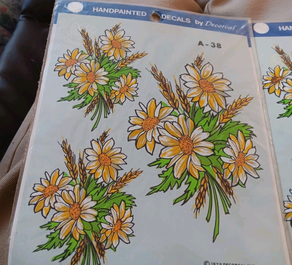 2 Sheets Floral Decals/ A-38/1978/ Decorcal NOS