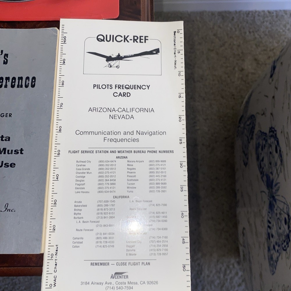 Flight Pilot Jeppesen Plotter computer Reference Booklet Frequency Card Manual