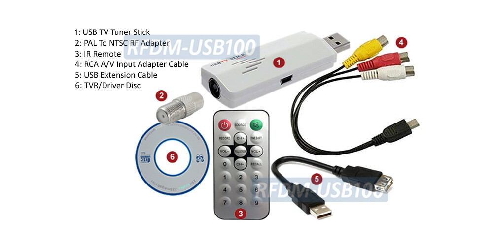 Premium USB-Based RF Coax Demodulator + Analog RCA Video Recorder Adapter