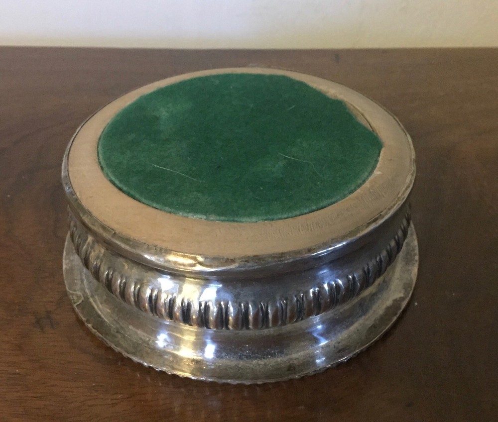 Antique 19th c. Regency Old Sheffield Silver Plate on Copper Wine Bottle Coaster