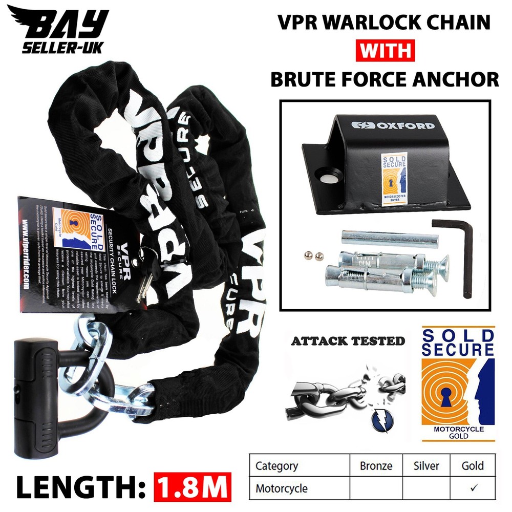 Oxford Brute Force Anchor + VPR Warlock Chain 1.8m Sold Secure Approved Security