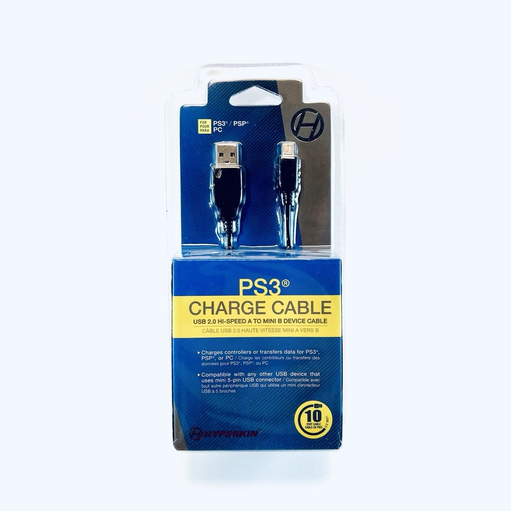 Hyperkin M05426 10ft Mini USB Cable for PS3 PSP PC - SHIPS FREE!