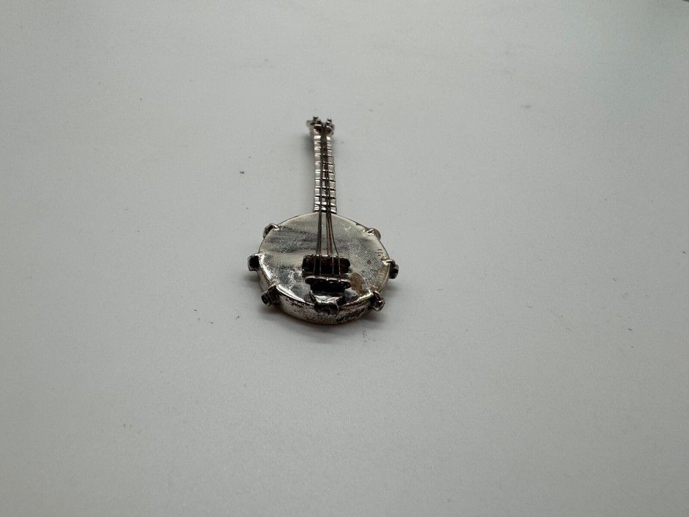 Sterling Silver Banjo Musical Instrument Figurine