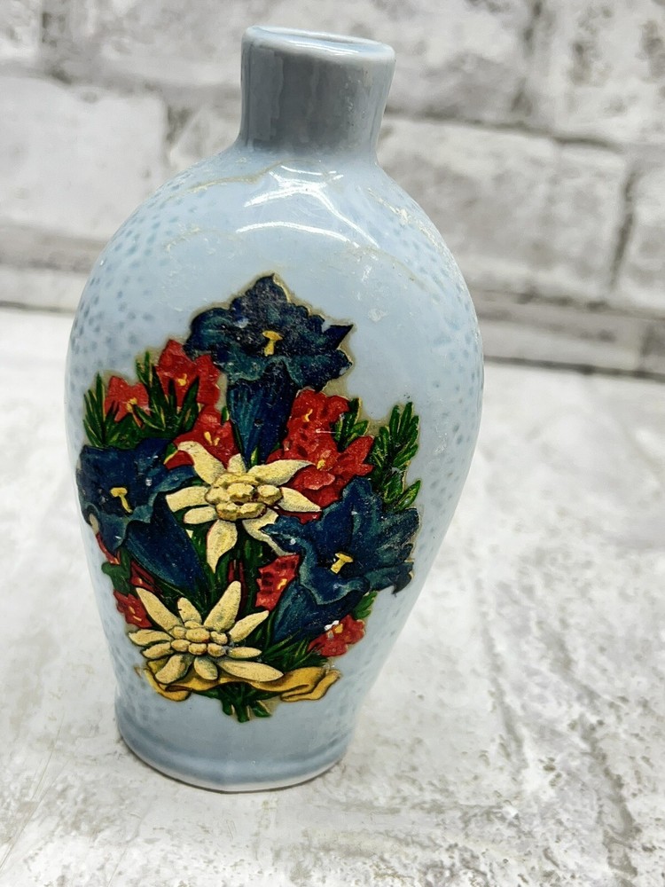 VINTAGE EBERHARDT MUNCHEN MUNICH Blue Bottle Floral Design