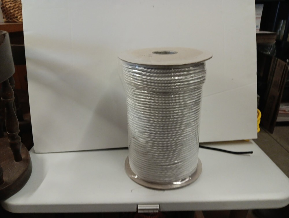3/16" Smooth Braid MFP rope 910ft . spool. White. Made in the USA