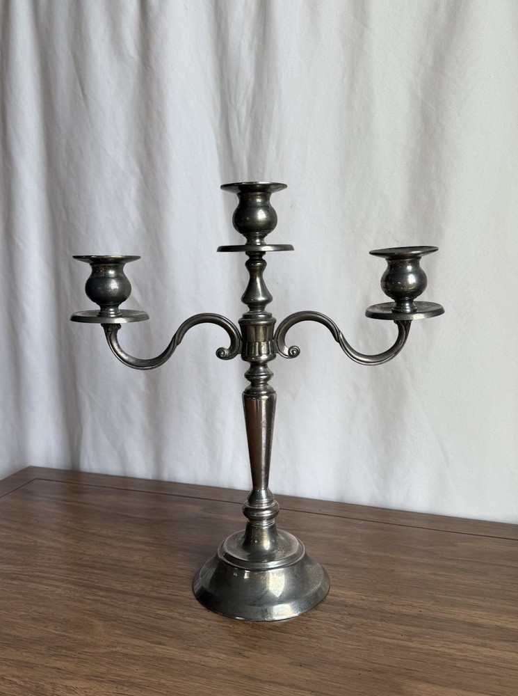 Vintage Three Arm Silver Plated Candlestick Candelabra