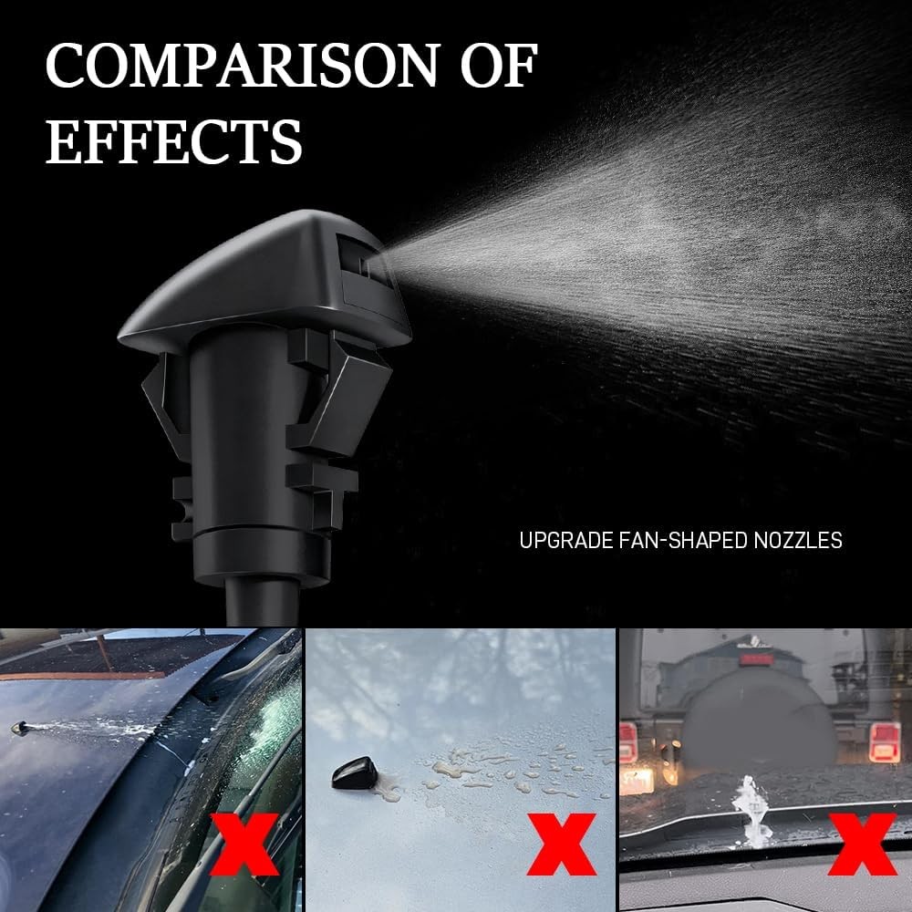 2PCS Front Windshield Washer Nozzles, Spray Nozzle, Windshield Washer Spray Jet