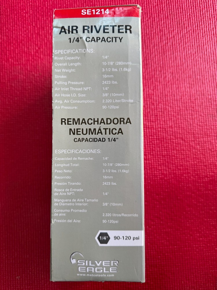 Matco 1/4" PNEUMATIC SILVER EAGLE RIVETER SE1214