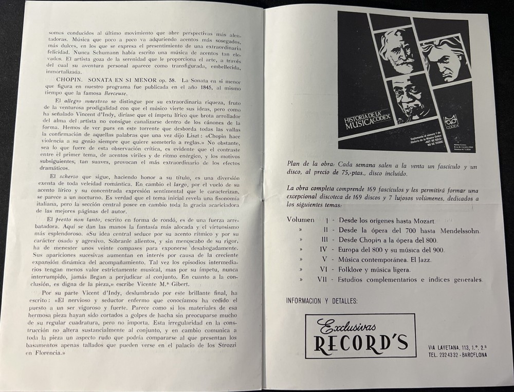 SIGNED Nelson Freire Barcelona Concert Program 1966 COA JSA VG+EX Condition