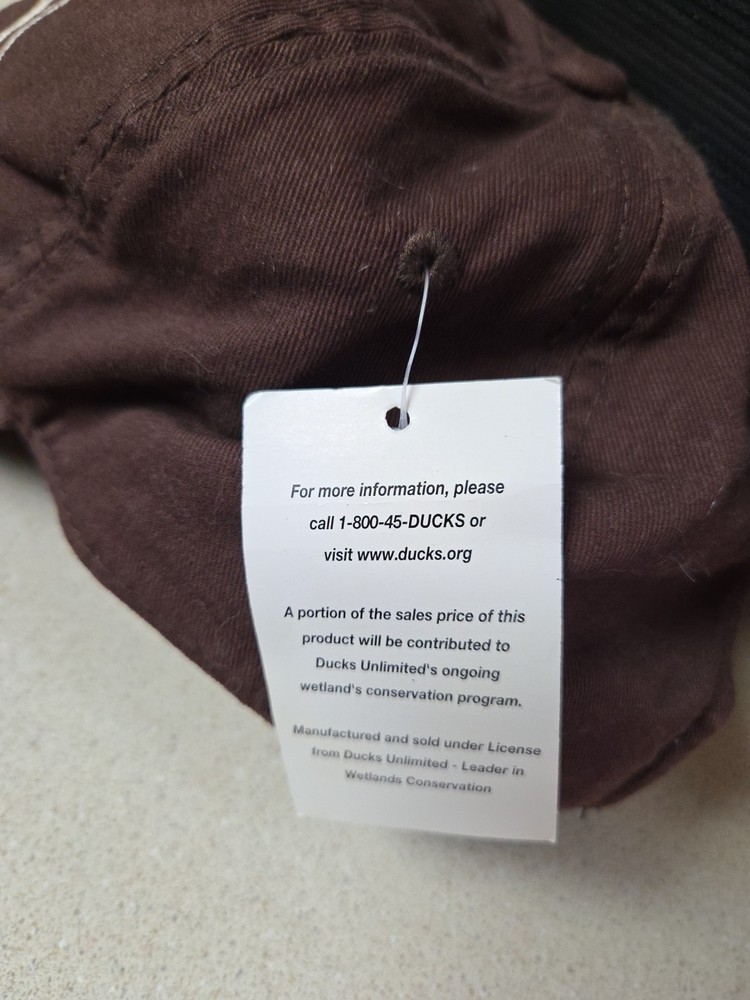 Official Ducks Unlimited Embroidered Logo Brown Baseball Cap. Adjustable.