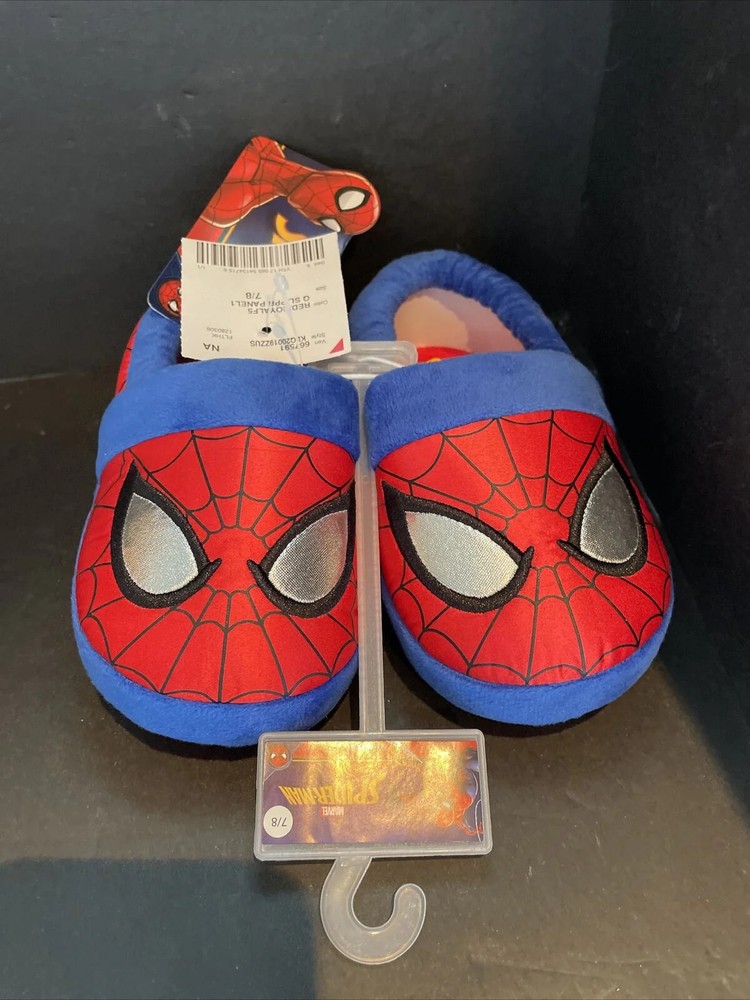 Marvel Spiderman Child  Plush Slippers Size 7/8