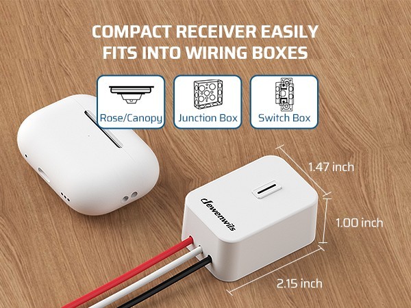 DEWENWILS Wireless Light Switch Kit No Wiring Needed 15A 100ft Range