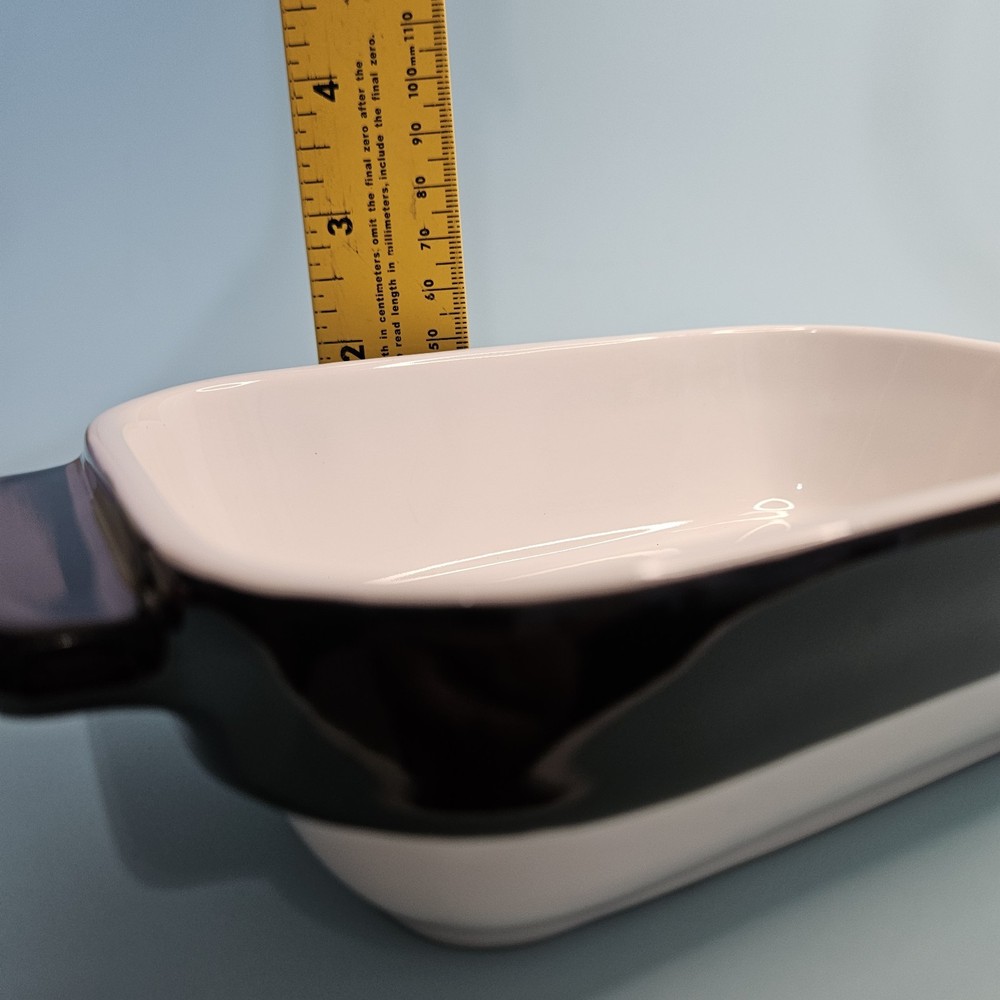 2 KitchenAid 16oz Single Serve Ceramic Mini Bakeware Set Black & White Rare