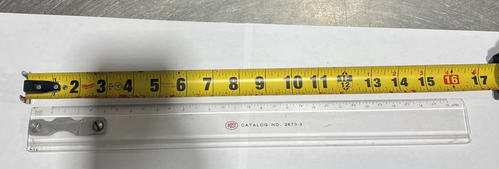 Vtg Post 2673-3 Drafting Machine Lucite Clear Plastic Scale Ruler. Used Surplus