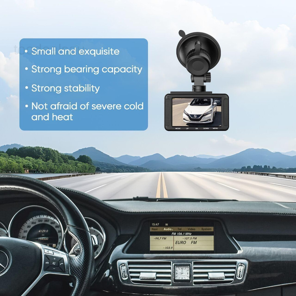Dash Cam Mount, Suction Cup Windshield Black