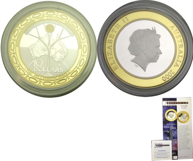 elf Australia 10 Dollars 2000 Silver Proof Millennium