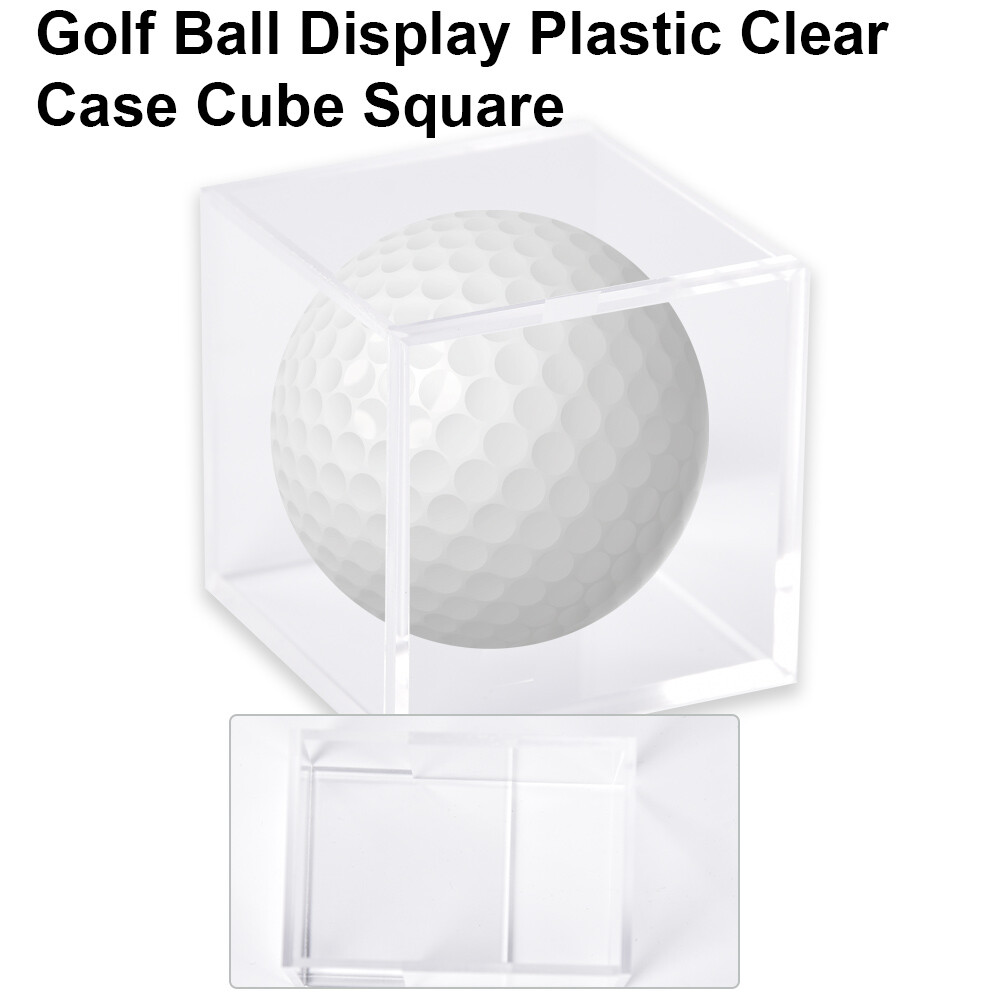 Clear Golf Ball Display Plastic Case Cube Square Stackable Holder Autograph
