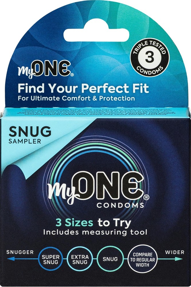 MyONE Custom Fit Snug Sized Condom Sampler | 3 Count (Pack of 1),