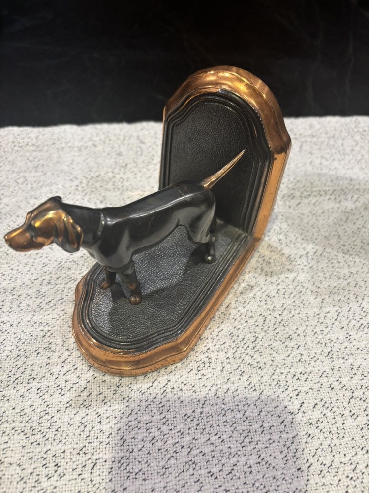 Copper plated Pointer Dog Bookends C. 1940