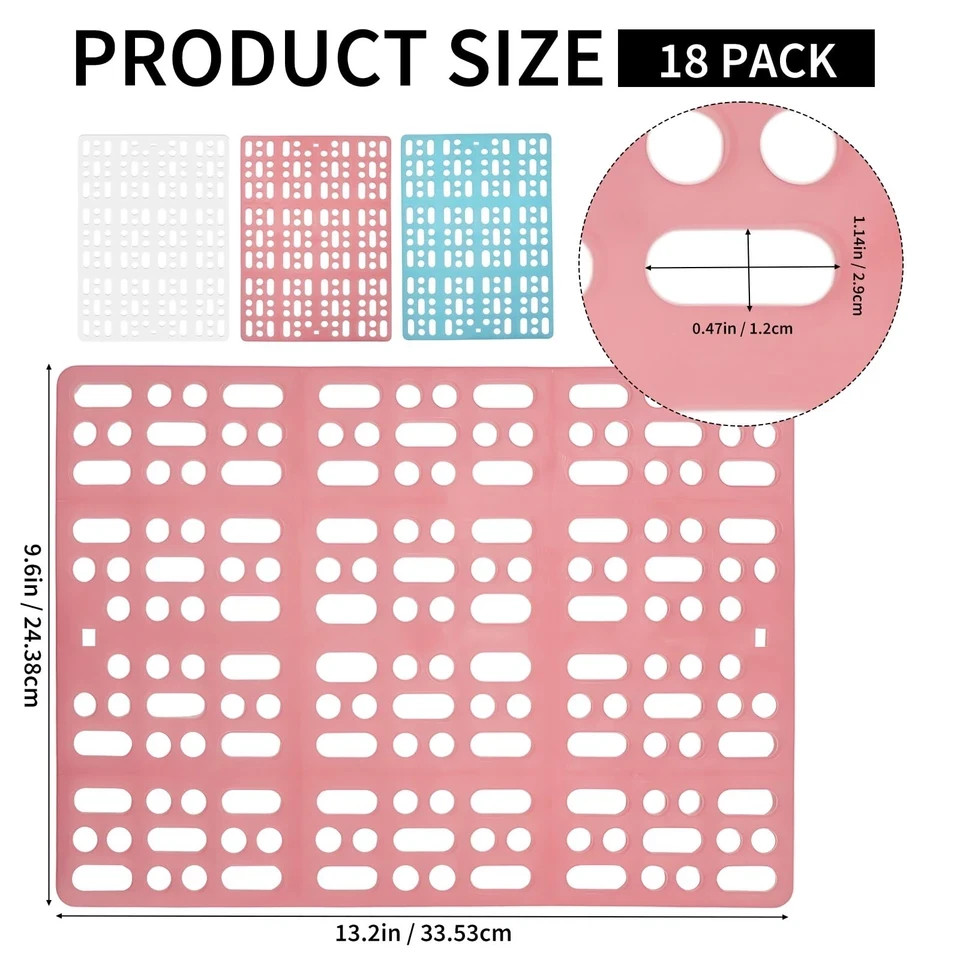 18 Pack Plastic Rabbit Cage Mat, Bunny Resting Mats for Cage with Snap Joint,...