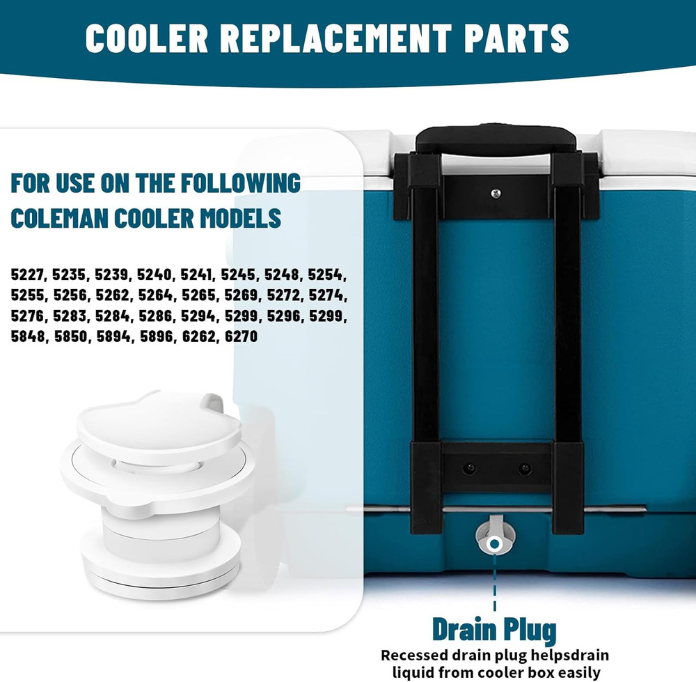 Cooler Drain Plug Replacement for Coleman, 1" Standard Drain Plug Kit Assembl...