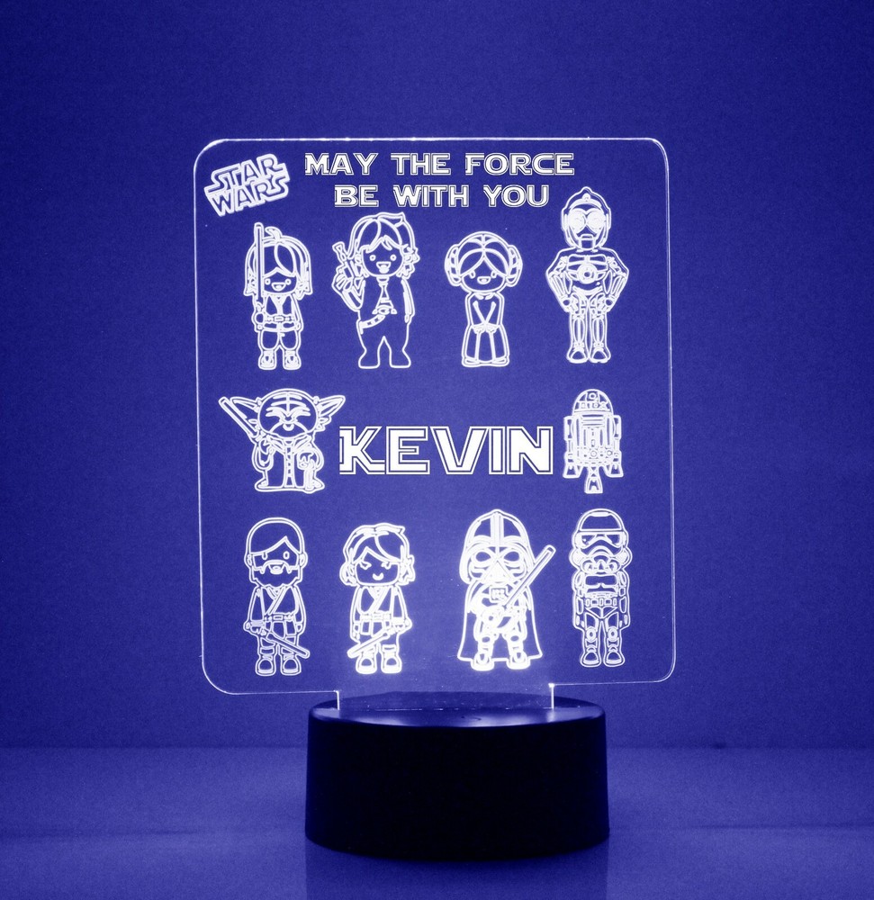 Lego Star Wars LED Night Light, with Remote Control, Engraved Star Wars Light