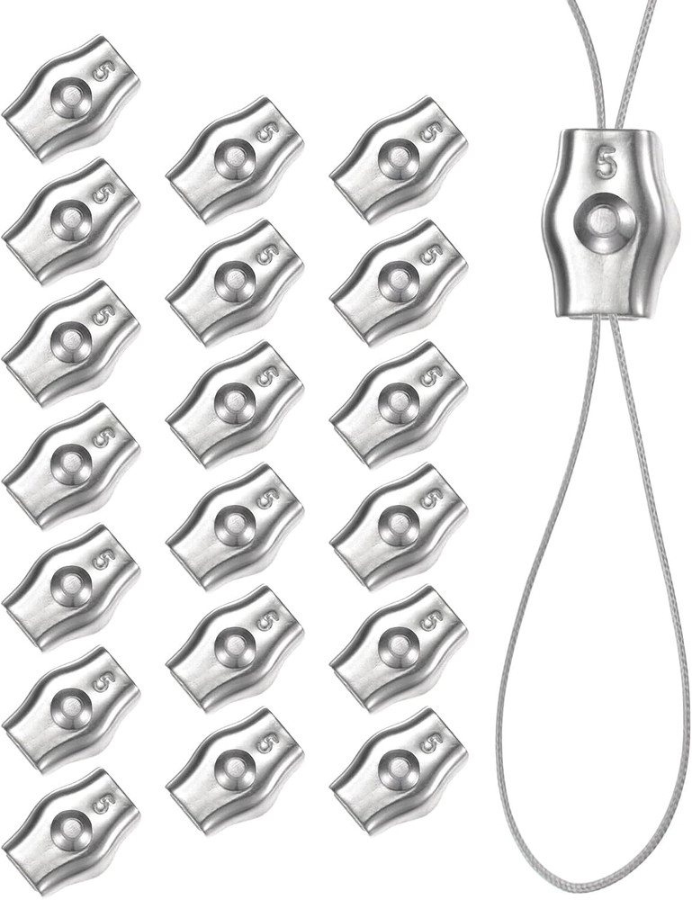 20-Pack M5 Wire Rope Clips Simplex Single Bolt Stainless Steel Wire Rope Cable C