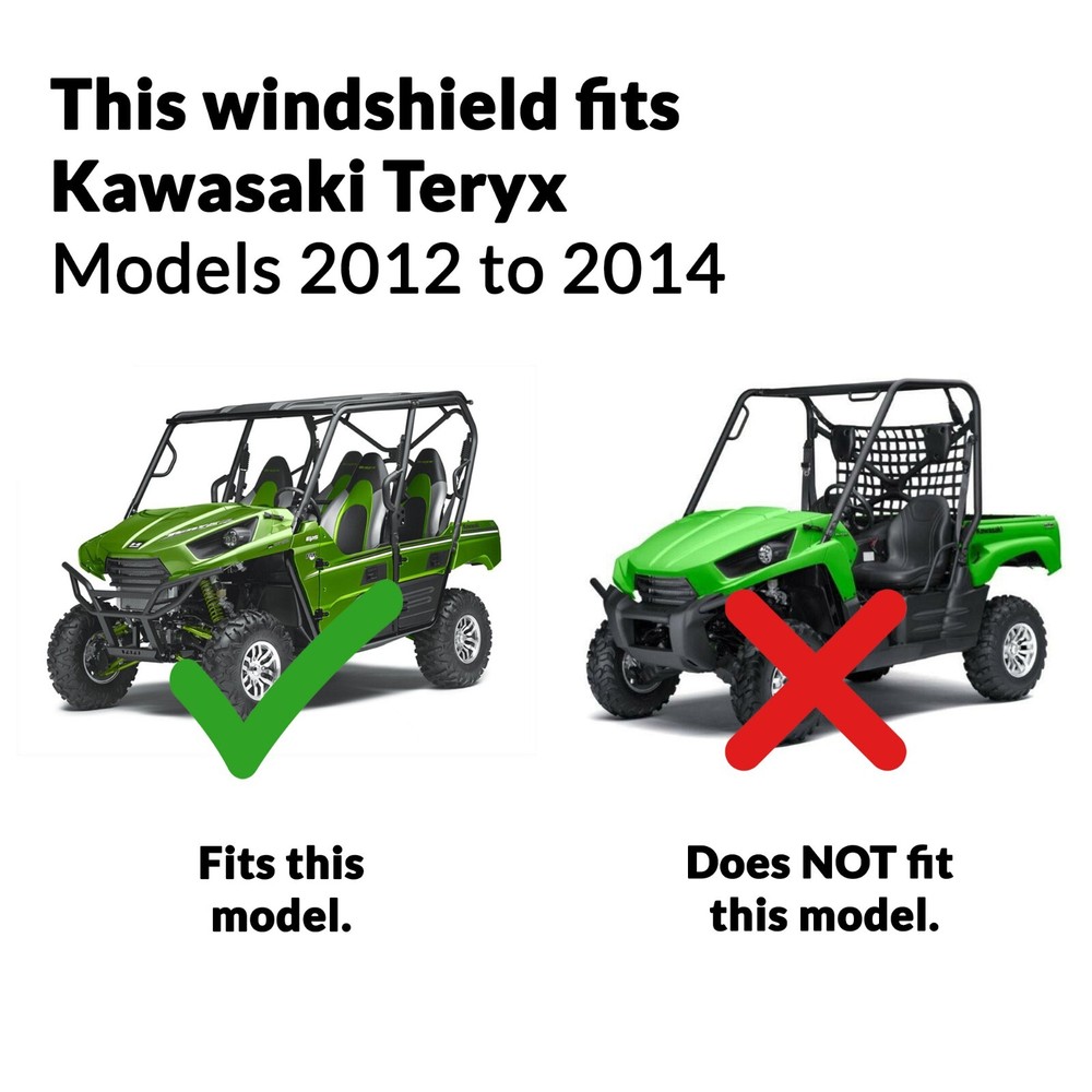 Clearly Tough Kawasaki Teryx 4 (2012-2014) Half Windshield