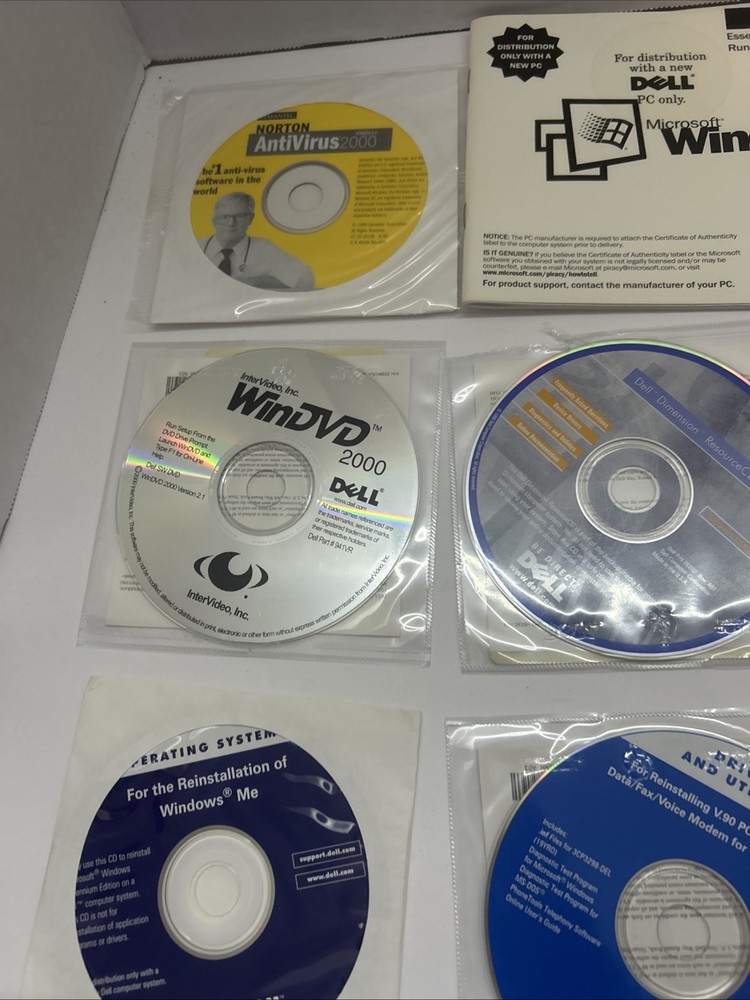 Vintage Dell Computer Software Discs Lot Of 8