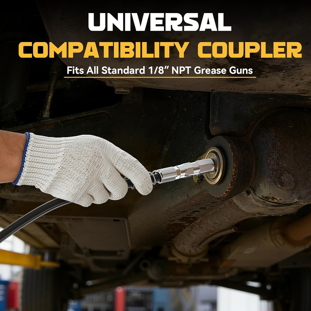 Grease Gun Accessory Kit, Includes Quick-Release Coupler, 90 Degree Grease Gun C