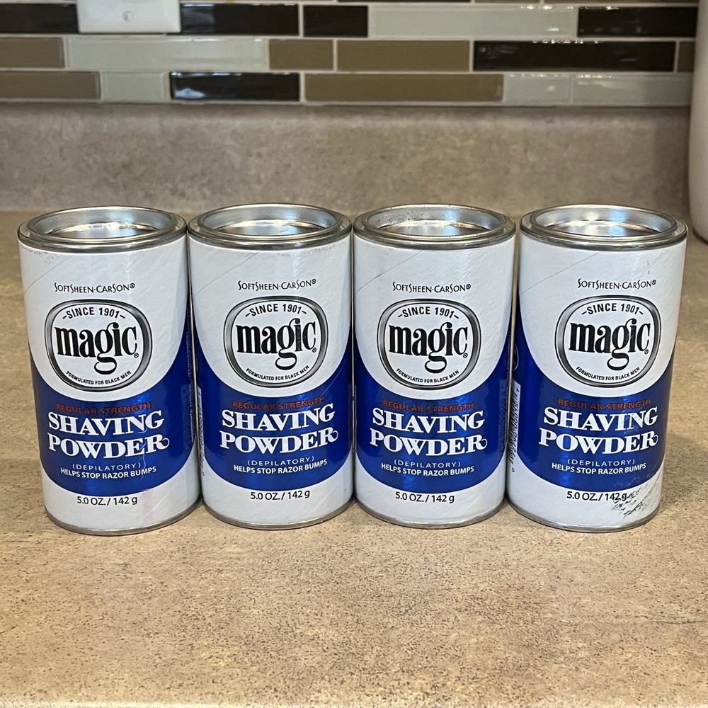 4 Pack Softsheen-Carson Magic Shave Regular Strength Shaving Powder, 5 oz