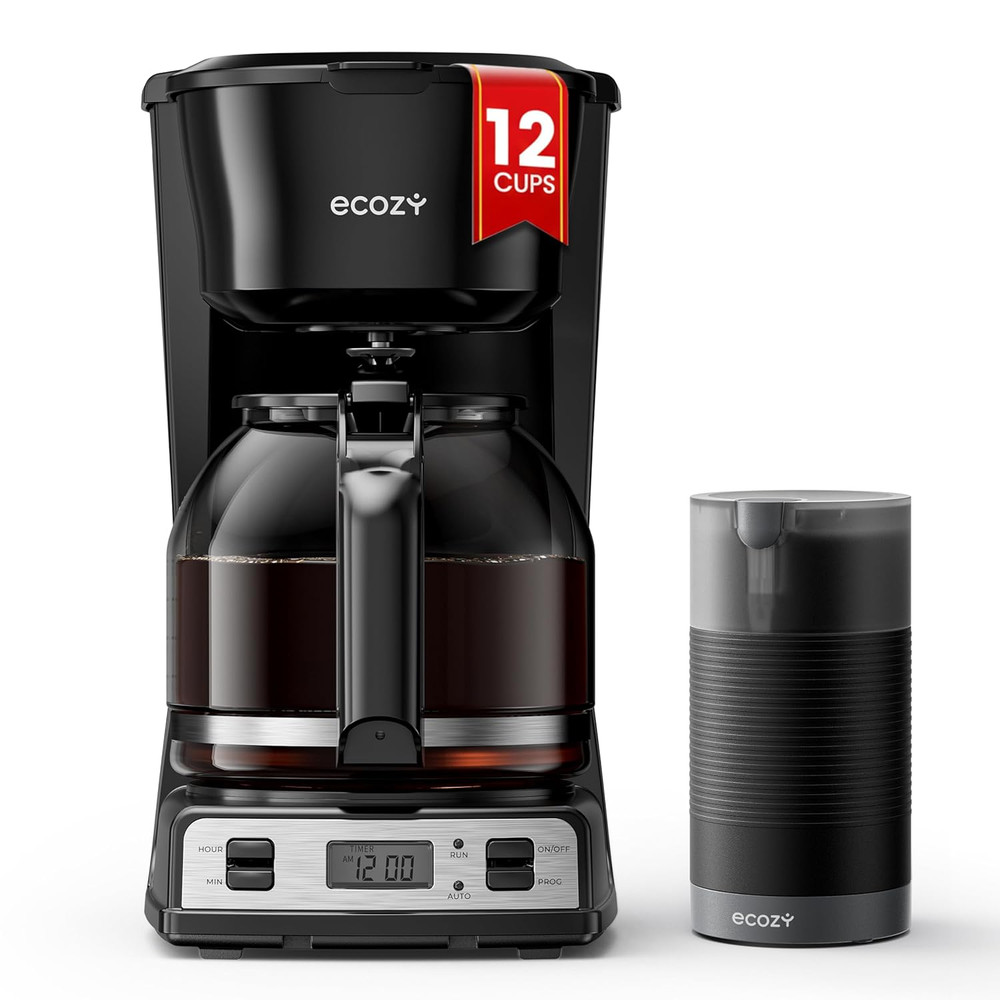 12-Cup Drip Coffee Maker with Electric Coffee Grinder Combos, Programmable Coffe