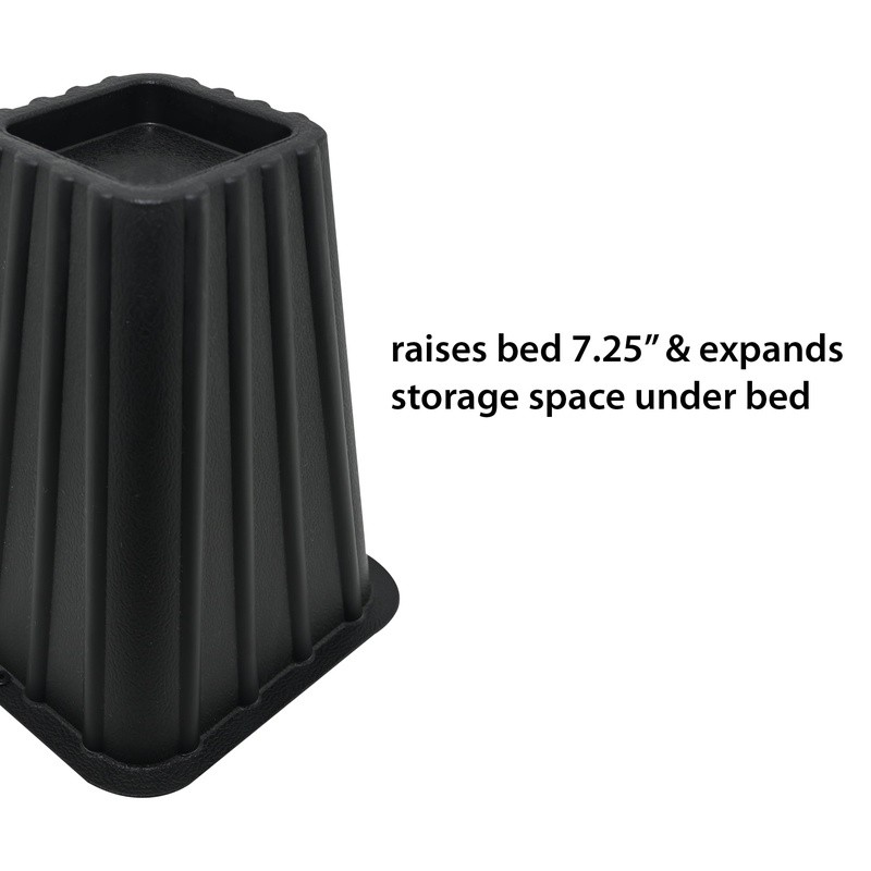 Durable Tall Bed Risers 4-Pack Heavy Duty Bed Elevators Underbed Storage New