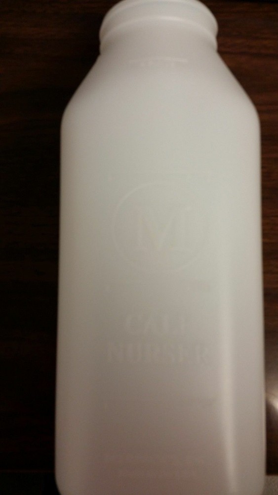 Merrick's Calf Bottle ONLY Screw On 2 Quart Heavy Plastic Dairy Nursing