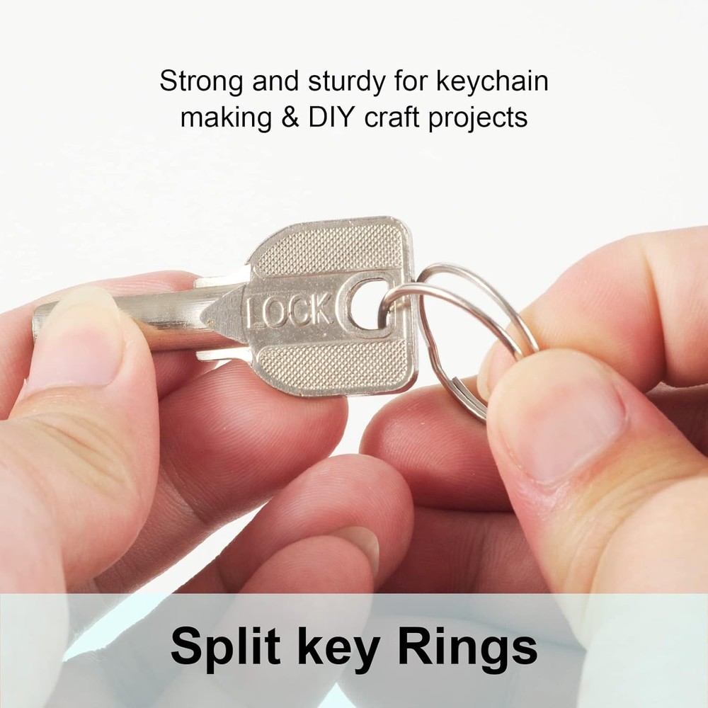 200PCS Key Rings, Split Bulk Keyrings for Keychain and Crafts (25mm) silver