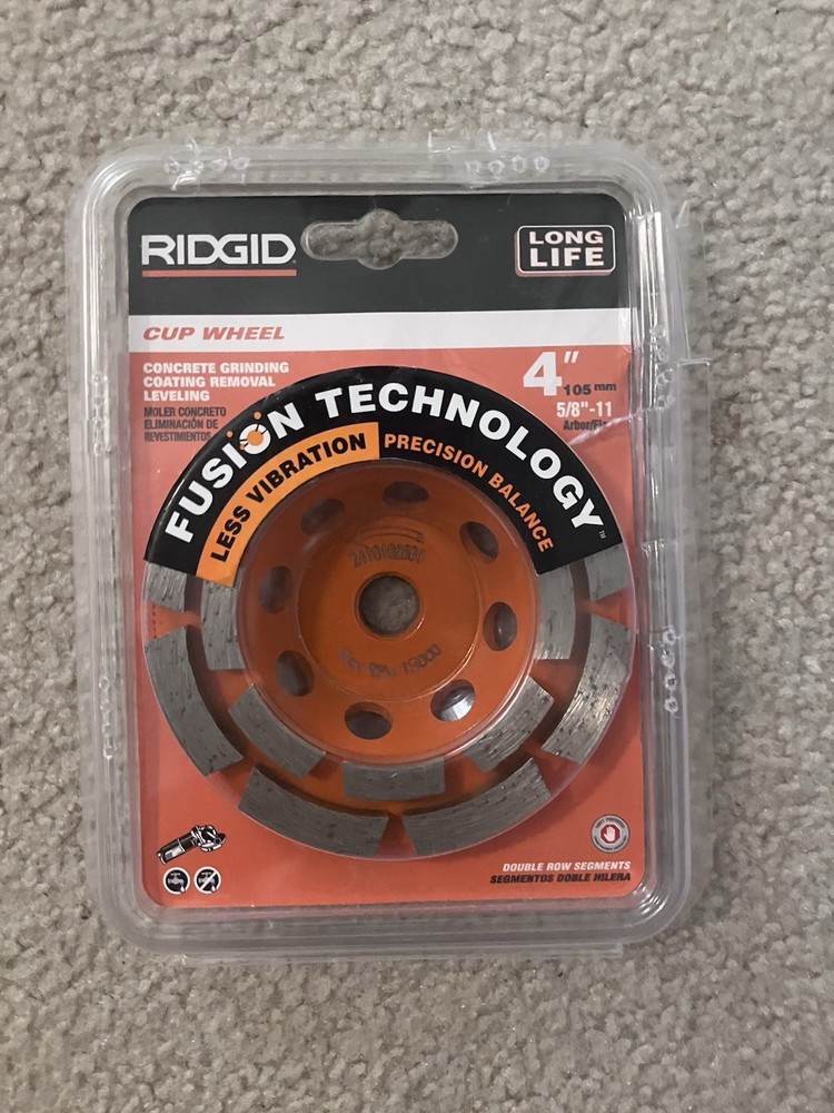 4" RIGID Cup Wheel For Concrete Grinding NEW open box