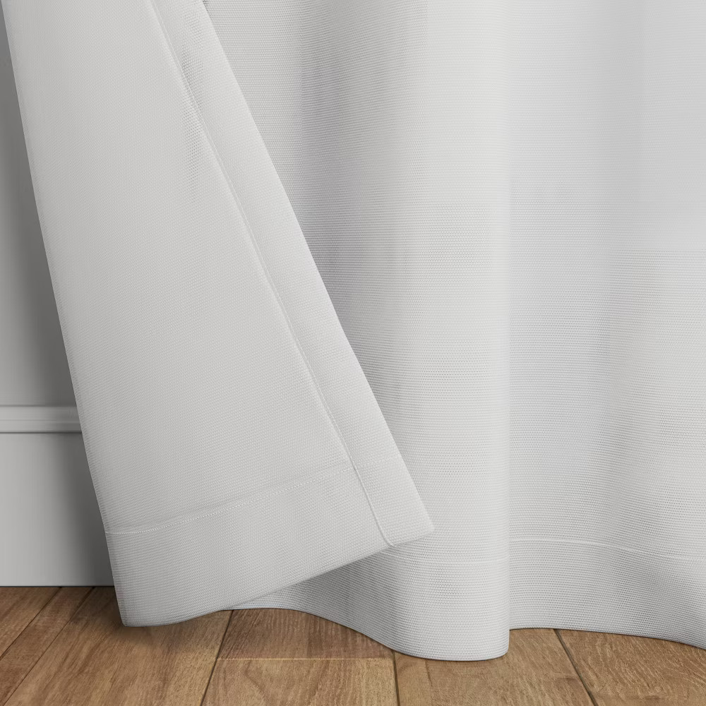 54"x95" Light Filtering Farrah Window Curtain Panel White - Threshold: Sheer, UV
